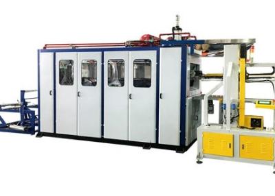 China Volledig Automatische 200mm Machine Drie van Thermoforming van de Voedselcontainer Post Te koop