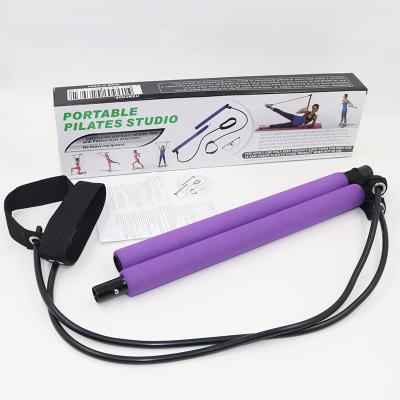 China Fitness Exercise Yoga Workout with Resistance Band Stick Pilates Bar Portable Pilates Bar Kit for sale