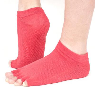 China Anti-Slip Yoga Socks Open Toe Non Slip Skid Pilates Socks With Handle For Women Yoga Sock By HAIGYM for sale