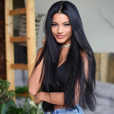 China Cheap Swiss Silky Straight Wave Lace Wig For Women Long Hair Raw Unprocessed Highlights Wig 4/27 Blonde Virgin Color Wig With Baby Hair for sale