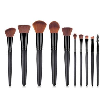 China Angular Blush Logo Private Label Cosmetic Makeup Custom High Quality Professional Broom Synthetic Hair Black Handles Brush Makeup for sale