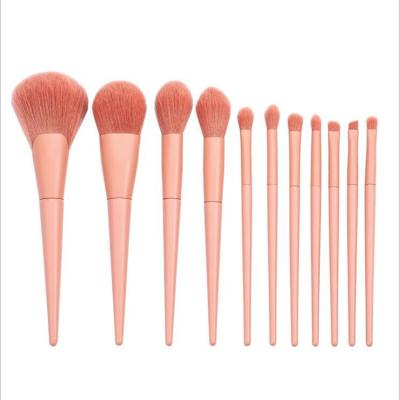 China Angular Blush 11pcs High Quality Rose Gold Blush Make Up Brush Girls Daily Makeup Brush Set for sale