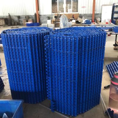 China Modulaire keten vervoerband Pu Blauwe vervoerband PVC FDA goedgekeurd Te koop