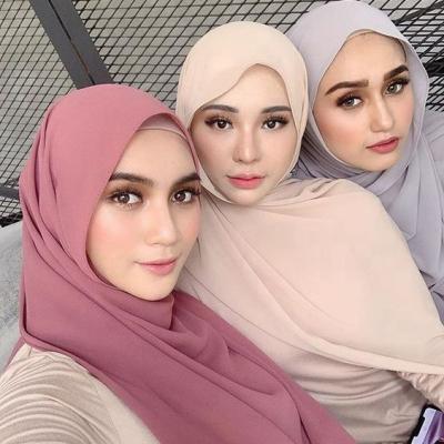 China New Popular Winter Pleated Solid Color Hijab Polyester Tank Top Muslim Muslim Women Headscarf Hijab Tank Top for sale