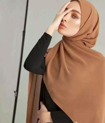 China Wholesale New Hot Selling Chiffon Pure Color Pleat Muslim Hijab Scarf for sale