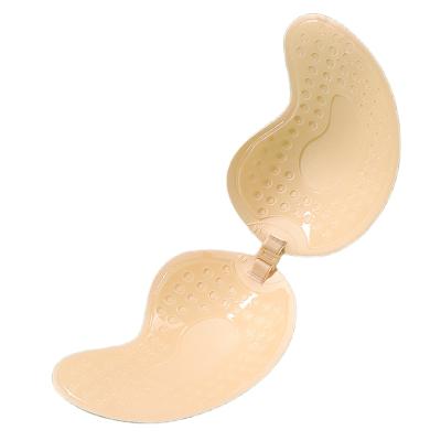 China Mei Xiao Ti Deep V-shape Silicone Cloth Seamless Cup Bra Silicone Invisible Self-adhesive Seamless Nipple Bra Mango for sale