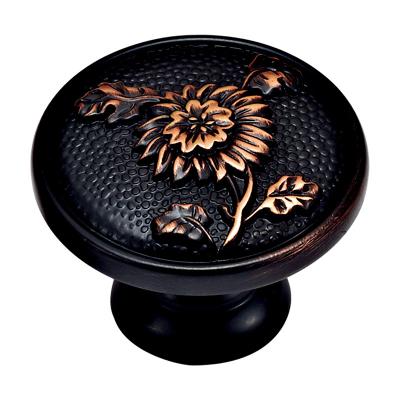 China Antique Brass Kitchen Cabinet Pull Handle and Knob With Patterns for sale