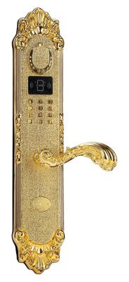 China Gold plated Finish Brass Fingerprint Door Lock  Password Door Lock for sale