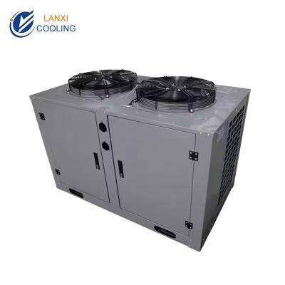 China U-type Heat Exchanger 2 Fans Box Air Cooled Condenser for Cold Room FNU Refrigeration Unit for sale