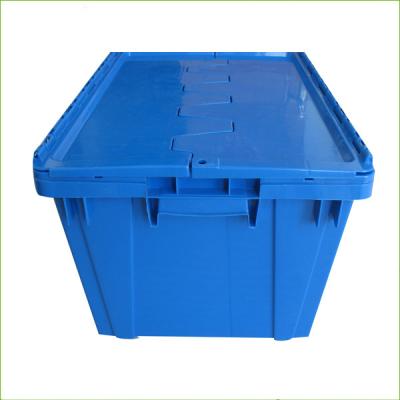 China Heavy Duty Plastic Multi Storage Box Plastic Moving Stacking Box With Hinged Lid Plastic Moving Box for sale