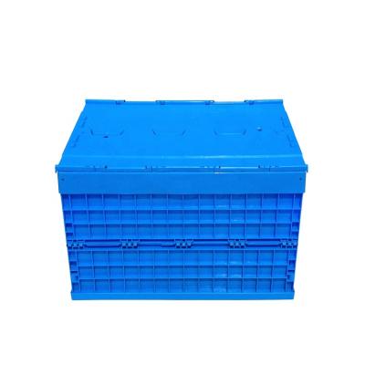 China QS Viable Hot Selling Heavy Duty Plastic Collapsible Folding Box Turnover Storage Collapsible Movable Crate Container for sale