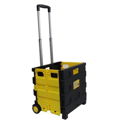 China QS Folding Trolley 4 Wheel Foldable Smart Plastic Utility Carts Folding Trolley Trolley for sale