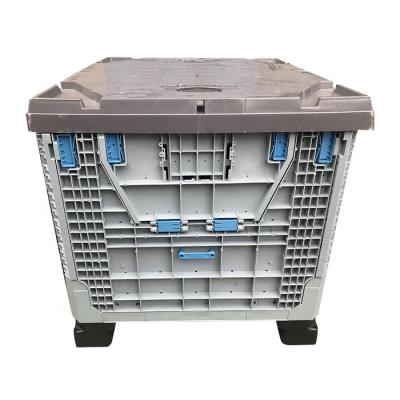 China Cheap Large HDPE+PP QS Plastic Crates Solid Plastic Box Pallet Use For Seafood for sale