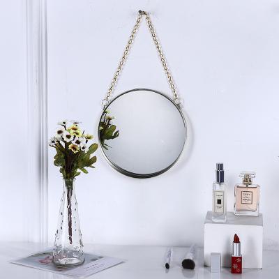 China Europe Smart Home Decor Hanging Black Gold Metal Round Framed Art Bathroom Livingroom Wall Mirror for sale