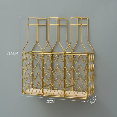 China New-fashion Factory Wholesale Customized Metal Wine Rack Wall Mounted Home Shop Display Rack for sale