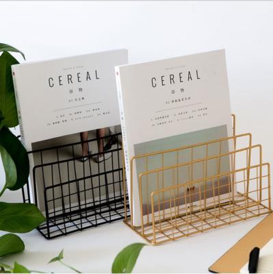 China Modern Metal and Leather Magazine Rack Floor Standing Newspaper Rack for Home and Office for sale