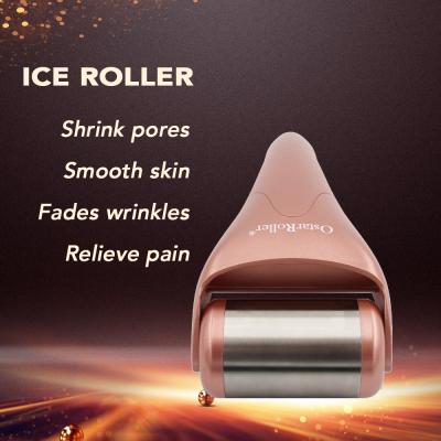 China Hot Selling Anti-Puffiness OEM Peel Aluminum ICE Roller Cool Skin For Face Body Relief Redness Ice Cream Roller Massager Customized Box Packaging for sale