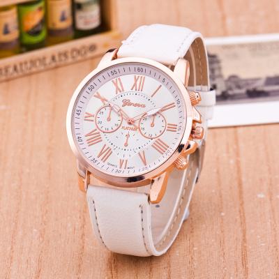 China Factory Hot Selling Small Simplicity Digital Watches Fashion Three Eyes Leather Strap Watches Three Needle Wrist Watch For Ladies for sale