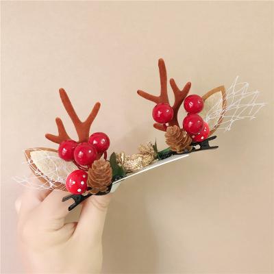 China Fashion Christmas Theme Hair Clips Ladies Fashion Hair Clips Multiple Styles Antlers Hair Clips for sale