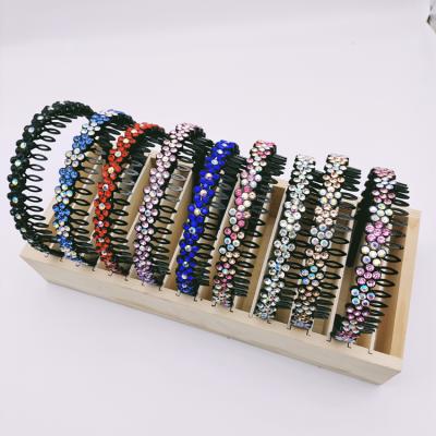 China Plastic Hair Ring Hair Band of Japan point drill hair accessories and Korean style headband wholesale high quality women for sale