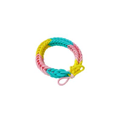 China Fashion Colorful Hair Rope Wrist Band Candy Colored Woven Elastic Wristband Stretch High Quality Girl Small Band for sale