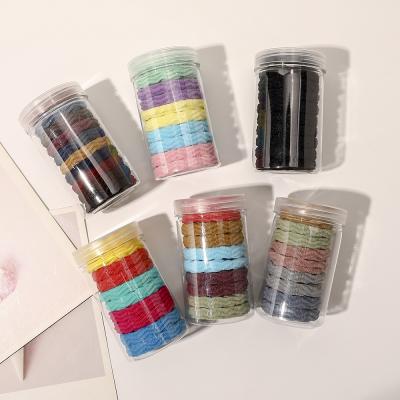 China Fashion Boxed Seamless Tie Color Hair Elasticity Fabric Loop Ladies Hair Rope Elastic Hair Ties for sale