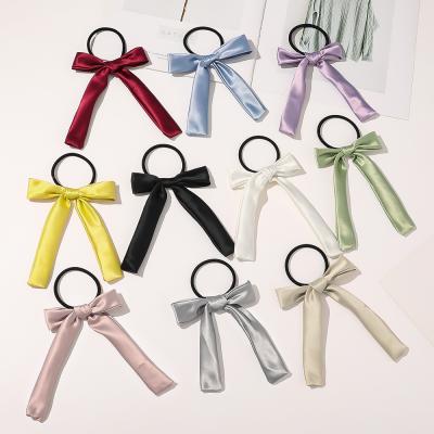 China Elastic Hair Cloth Hair Tie Fashion Thin Headwear Bow Rope Hair Scrunchies Hair Scrunchies Hair Ties For Girl for sale