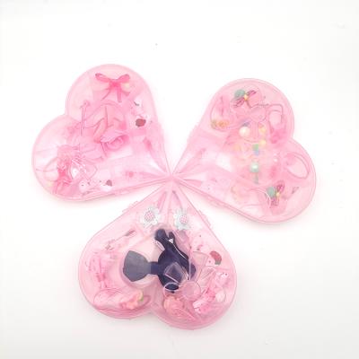 China Wholesale Fashion Heart Shape Gift Box Headwear Kids Hair Accessories Hair Clip Hair Band Gift Box Set for sale