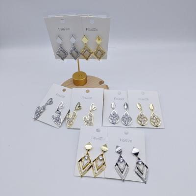 China Fashion Custom Many Kinds Style Copper Earrings Prevent Allergy Steel Needle Zircon Luxury Pearl Earrings for sale