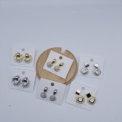 China Fashion hot sale quality trendy earrings design women daily use cheap copper earrings wholesale for sale