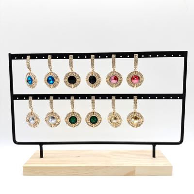 China Fashion Jewelry Accessories Women Round Drop Earrings Alloy Acrylic Earrings Wholesale for sale