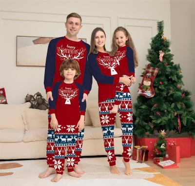 China New Arrival Christmas Day QUICK DRY Pajamas Set Family Fashion Set Printing Christmas Long Sleeve Matching Pajamas for sale