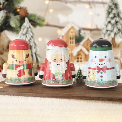 China Gift & Tin Craft Instock 10*17*6.8cm Christmas Cartoon Candy Cookies Box Tube Box for sale