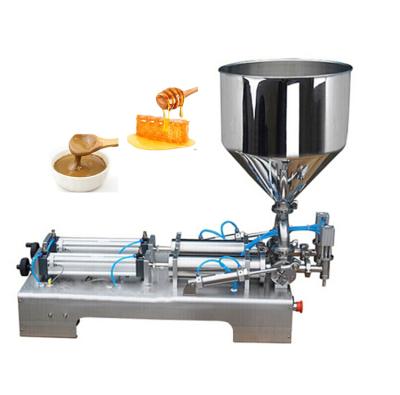 China Pneumatic Food 2 Heads Paste Filling Machine Cylinder Piston Liquid Filler 100-5000ml 0.34-34oz SMC for sale