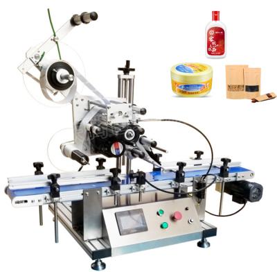 China Hot Selling Automatic Food Lighter Tabletop Flat Bottle Top Outdoor Automatic Labeling Machine for sale