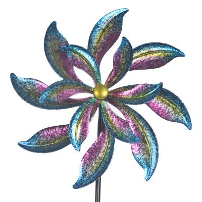 China Minimalist Metal Wind Spinner Wind Garden Sculpture Decoration Patio Lawn Garden Ornaments Windmills for sale