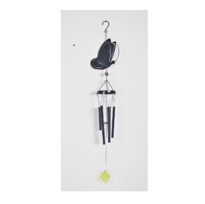 China New Style Minimalist Wall Hanging Butterfly Decor Wall Deco Wind Bell Ornament Black Color for sale