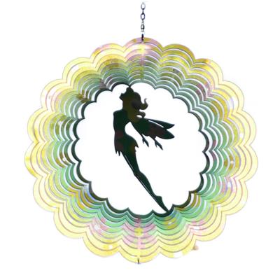 China Outdoor Fairy Pattern Park Iron Flower Hanging Garden Decoration Around The Park Hanging Garden Ornaments Garden Wind Spinners for sale