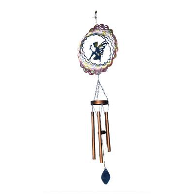 China China Professional Manufacture Iron Square Wind Rings Outdoor Wind Chime Bell Garden Ornaments Garden Wind Spinners for sale