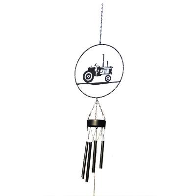 China 2022 Iron New Promotion Garden Decoration Train Model Wind Bell Round Black Wind Chimes Garden Ornaments Garden Wind Spinners for sale