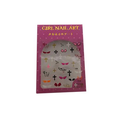 China Beautiful Style Wholesale Plastic 2d 3d Nail Art Decals Korea Nail Art Sticker for sale