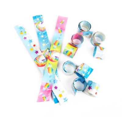 China Long Lifespan Child Toys Kid Toys Reflective Wrap Kids Slap Band Rules Snap Bracelet for sale