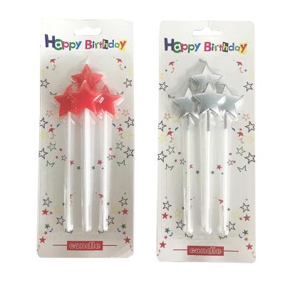 China Celebrate Any Special Day 2019 Festival Creative Kids Star Shape Unique Custom Long Birthday Candle for sale