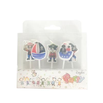 China Celebrate Any Day Special 5pcs Pirate Captain Cartoon System Different Types Happy Birthday Candles for sale