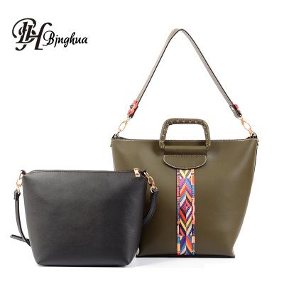 China Lady 2019 Factory Direct Fashion PU Leather 2PCS Set Bags Handbag Carteras y Bolsos De Mujer for sale