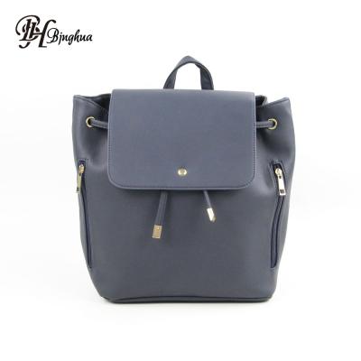 China Fashion Trendy PU Leather Girls Waterproof Backpack Bag For School Korean Style Single Drawstring Backpack for sale