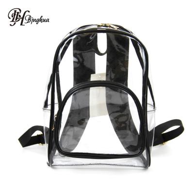 China Waterproof Kids Clear Plastic Backpacks PVC Material Transparent Backpack for sale