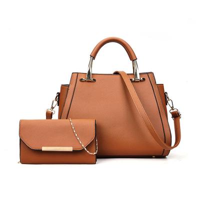 China Durable Lady Shoulder Bag Purses And Handbags 2 Piece Set PU Leather Women Bag Set for sale