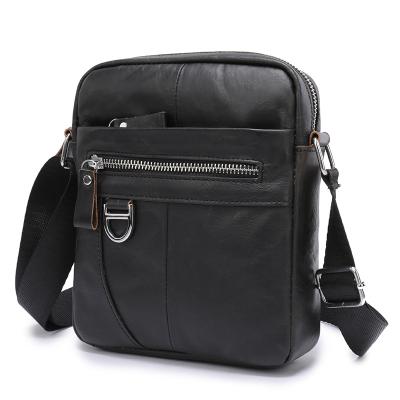 China Genuine Leather Men's Bags Full Grain Cow Leather Shoulder Bag Multi-Function Casual Male Small Sports Bag for sale