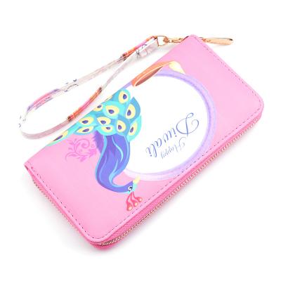 China Wholesale Fashion Luxury High Quality Women's Purses Pu Leather Wallet Printing Long Zipper Waterproof Wallet for sale